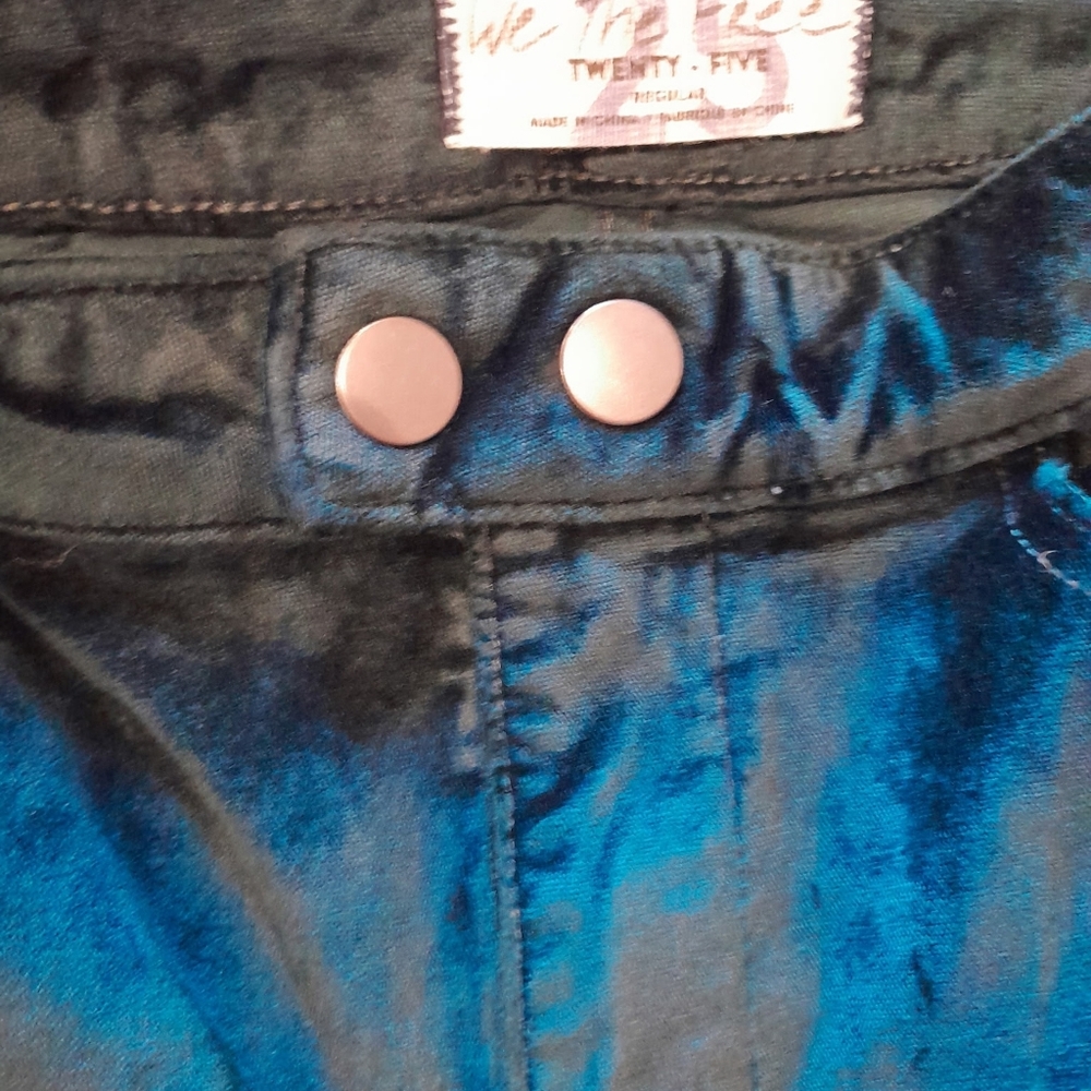 We The Free Gem Teal Velvet Velour High-waisted Skinny Jeans - Picture 2 of 5